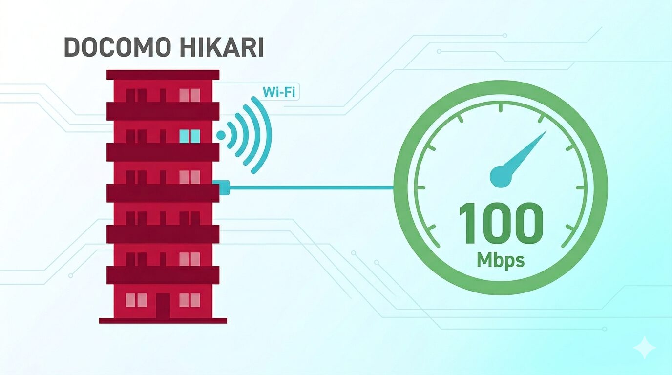 ドコモ光のマンション回線速度100Mbps計測